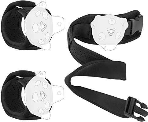 Geekria VR Tracker Hüftgurt und Tracker-Handschlaufe, kompatibel mit HTC Vive System Tracker, Verstellbarer Gürtel und Handschlaufen, kompatibel mit Taillen- und Ganzkörper-Tracking