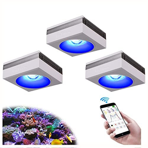 PopBloom RL90 WiFi Reef Lampen 300Watts Meerwasser Led Aquarium Beleuchtung, App Kontrolle IOS Android Programm Salzwasser Riff Aquarium Beleuchtung für Korallenriff SPS/LPS Marine Fisch Tank