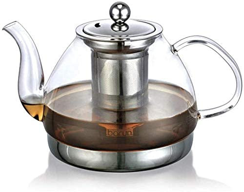 Teekanne mit Sieb Glas Teeset Hitzebeständig Glas Wasserkocher Kochen Teekanne Elektrische Keramik Topf Topf Glas Tee Set h1000ml (B1200ml)