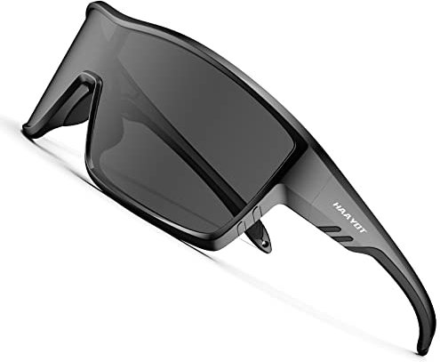 Sport-Sonnenbrille für Herren und Damen, Fahrradbrille, TR90-Rahmen, MTB-Brille, Mountainbike-Brille, UV-Schutz, Laufen, Angeln, Fahren, Schwarz & Schwarz