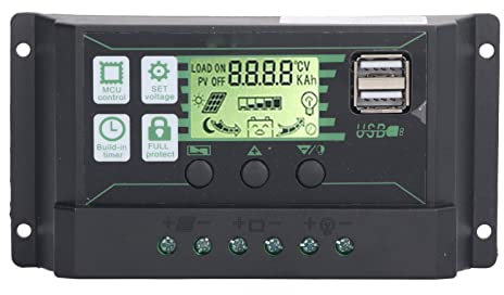 Regolatore di Carica Solare, 100A 12V 24V Display LCD Multifunzione Regolatore di Carica del Pannello Solare per Batterie AGM GEL APERTE Controllo Pannello Fotovoltaico USB