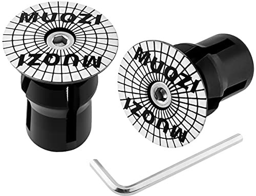 MUQZI Bike Lenker Bar End Plugs, Erweiterung Einstellbare Verschlusskappen, Fahrrad Lenkerendkappe Lenker Griff Bar End Stecker Kappe, Black Grid