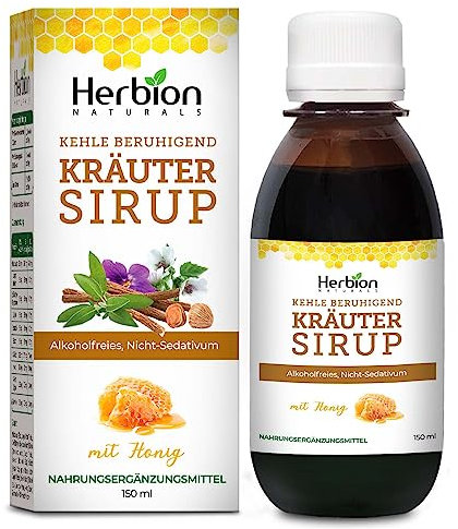Herbion Naturals, Sciroppo per la tosse con El Jarabe Para La Tos Con Miel Naturalmente Gustoso Lenisce la Gola, Verde, Miele, 5 Fl Oz