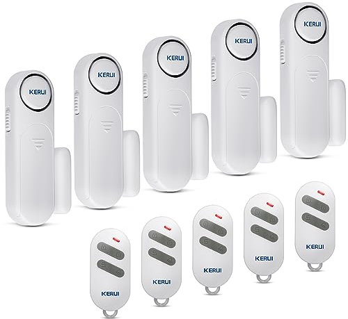 Alarma para Puertas y Ventanas, Timbre Alarmas para Casa con 5 Sensor Puerta 5 Mandos a Distancia, 3 Modos 120dB Sirena Alarma para Casa Niños, Hogar