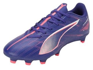 PUMA Unisex Ultra 5 Play FG/AG Soccer Shoe, Lapis Lazuli White-Sunset Glow, 40 EU