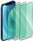 DYNASCO 3 Pack Anti-Blue Light Screen Protector for iPhone 12, Green Light Eye Protection 9H Tempered Glas Film for iPhone 12 6.1 Anti-Shatter, Anti-Scratch, Blocks Harmful Blue Light