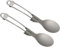 RISON-Titanium 2pcs Titan Klapplöffel Outdoor Camping Besteck, Camping Faltbar Titan Löffel, Outdoor Camping Geschirr Titan Besteck