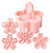 MONOJLY Keksform Stempel Keksausstecher Set von 5 Kirschblüten Mondkuchenform für Küche DIY Backen Dekoration Werkzeuge Utensil