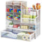 Marbrasse Organizer Scrivania,Multifunzione Rete Porta Penne per Scrivania,Desk Organizzatore,Portaoggetti Penne Cassetti per Casa e Ufficio(Bianco)