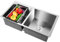 Fregadero empotrable de acero inoxidable, juego de fregadero cuadrado, fregadero de cocina, fregadero doble, fregadero doble con escurridor, 78 x 43 x 21 cm, sin grifo de cocina