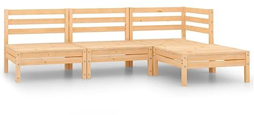 DYRJDJWIDHW Outdoor Kissen,gartenliege wetterfest,paletten,4-TLG. Garten-Lounge-Set Massivholz KieferGeeignet für Garten, Swimmingpool, Wohnzimmer, Terrasse