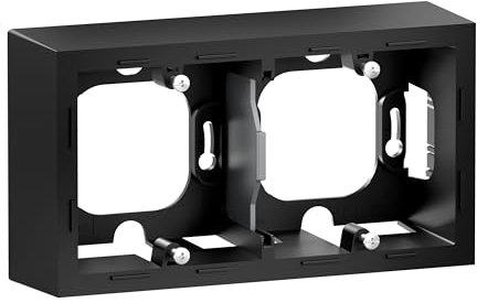LEGRAND, Seano 765399 Boîtier de montage en saillie double pour utilisation avec cadre de recouvrement des séries Seano et Seano +, montage en surface, couleur : noir laqué
