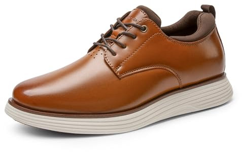 Bruno Marc GrandFlex Suit Polish- Zapatos de Vestir Hombre Zaptos Casuales Transpirables con Cordones Zapatos Traje Hombre Cómodos Oxfords,Size 47,Marrón,SBOX2412M