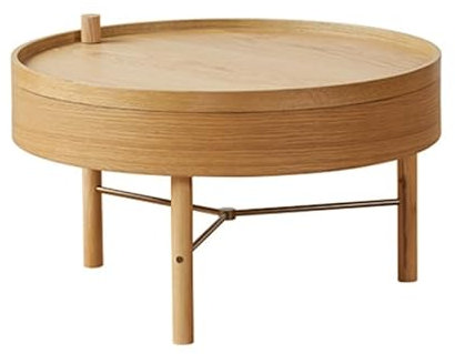 LAPADULA Beistelltisch Nordic Massivholz Runder Beistelltisch Wohnzimmer Home Japanischer Sofa Balkon Teetisch Schlafzimmer Couchtisch Sofa-Couchtisch