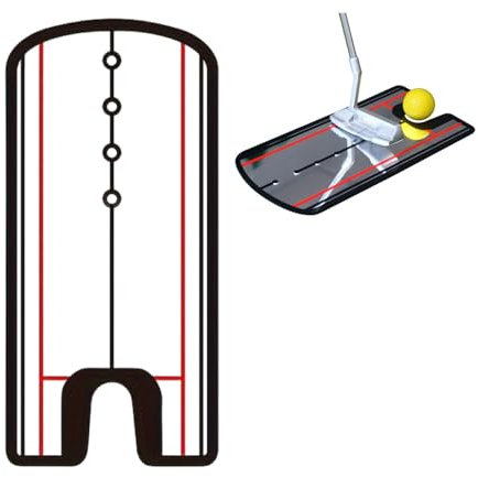 ZHYUAN Golf-Putting-Ausrichtungsspiegel,Golf-Putting-Spiegel,Trainingshilfe für Golf mit Putter-Linie,Golf Putting Spiegel Trainer,Golf Putting Alignment Mirror für Anfänger,30 cm x14,5 cm