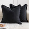 Mandioo 2er Set neutralen Baumwolle Quasten Kissenbezug 40x40cm Dekorative Kissenbezüge Dekokissen Boho Sofakissen Kissenhülle für Couch Sofa Schlafzimmer Wohnzimmer Heimdekoration Schwarz