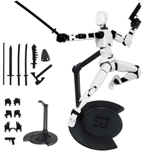 MEZHEN Figurine d'Action T13 Action Figurine Dummy 13 Figurine d'Action Titan 13 Robot Mobile Multi-Articulations Imprimée en 3D Jouet Enfant Anniversaire Halloween Noël