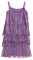 Qianderer Robe à franges à paillettes pour enfants - Sans manches - Robe de danse latine pour petites filles, violet, 7-8 ans