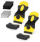 Flintronic Raspador Vitroceramica, 2 Rasqueta Multiusos Profesional con 20 Cuchillas para Ventanas, Espejos, Azulejos Limpieza (Amarillo)