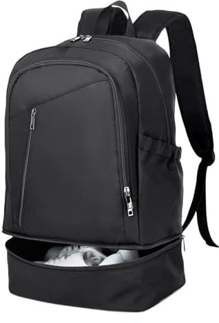 seyfocnia Gym Backpack for Men,Waterproof Backpack With Shoe Compartment Lightweight Travel Backpacks Sports Backpacks Casual Daypack(Black 20inch)