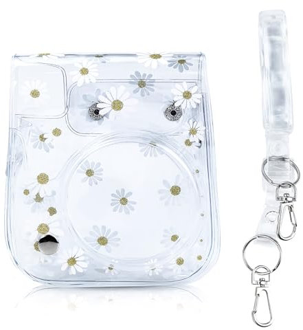 Transparente Kameratasche, Harte PVC Schutzhülle Tasche Schutzhülle Hülle Abdeckung mit Verstellbarem Schulterriemen, Klare Tasche Kompatibel für Fujifilm Instax Mini 12/11/9/8/40 Instax Kamera