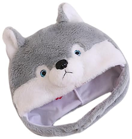 OKUMEYR Kurze Hundekopfbedeckung Aarel Plüschhut Pp Baumwolle Party Kopfbedeckung Lustige Hundeform Cosplay Kappe