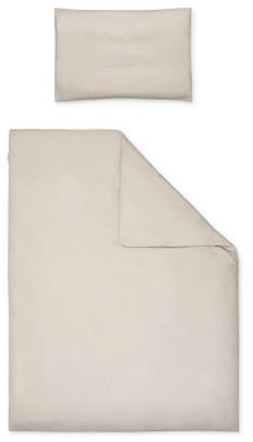 Ehrenkind® Bettwäsche-Set Feinbiber | 100% Bio-Baumwolle | Standard 100 by Oeko-TEX | 100x135cm + 40x60cm Beige | Bettwäsche 135x100