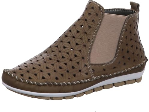 Gemini Damen Stiefelette mit floralem Muster und herausnehmbarer Decksohle 382510-01