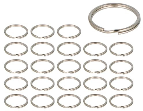 INNSPIRO Double anneau pour porte-clés métallique argenté diamètre 25 mm (22 mm) 24u.