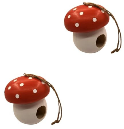 Happyyami 2St Pilz-Vogelhäuschen Vogelfutterstange Anlage im Freien Pavillon Vogelfütterer Aufhänger vogelhaus Bird House Vogelhäuschen für den Garten lustige Futterhäuschen für Vögel Harz