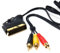 Câble audio et vidéo commutable péritel vers 3 x RCA 1,5 m - Compatible avec TV, DVD, magnétoscopes et consoles de jeux