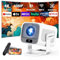 Proiettore Portatile 1080P HD, Mini Proiettore WiFi 6 Bluetooth 5.4 Videoproiettore Focus Elettronico Auto Keystone App Integrata, Chiavetta TV/USB/Laptop/HDMI/iOS/Android TV con Cavo HDMI