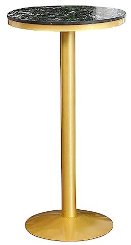 AYVADA Tavolo da Bar Rotondo Alto Piano in Marmo Nero Arte del Ferro Dorato Vernice per Cottura ad Alta Temperatura Base Addensata Tavolo da Cocktail Facile da Pulire (Size : 55x105cm)