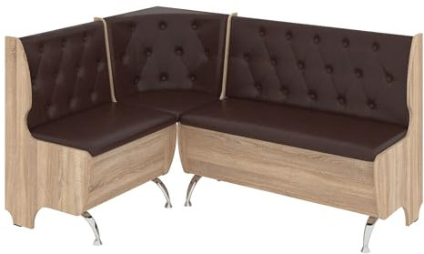 Rodnik Eckbank Admiral, Sitzbank, Kunstleder Polsterung, mit Staufächern (Sonoma-braun)