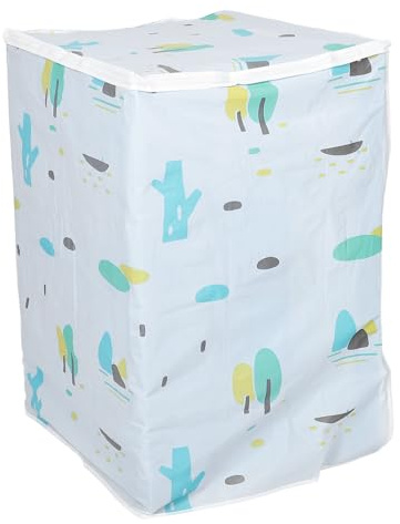Wäschetrocknerabdeckung aus Peva mit Wasserdichtem Schutz, Rollup Design | Geometrisches Muster, Moderne Optik, Vielseitige Kompatibilität für Toplader und Geräte