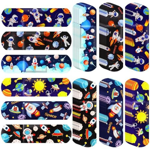 Dianzan Kinderpflaster, 60 Stück/Set, Süße Pflaster Cartoon-Astronauten-Prints, Pflaster, Kawaii-pflaster, Selbstklebende Fingerbandage Für Mädchen Und Jungen