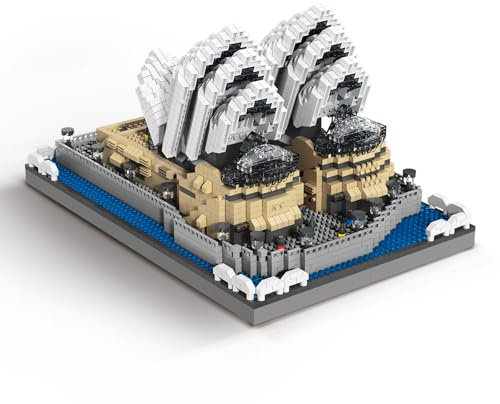 DrmBeyd Architektur Sydney Opera House Bausteine, Mini Architektur Bausteine für Erwachsene, 3009 Teile Mini Micro Berühmtes Wahrzeichen Bausatz, Geschenk für Erwachsene und Jugendliche
