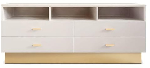 Paris Prix Meuble TV 4 Tiroirs Design Tazea 150cm Taupe