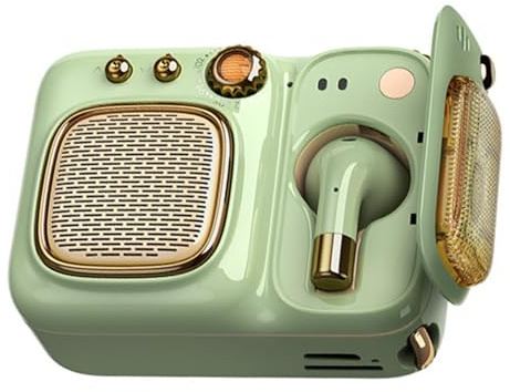 Retro Bluetooth Boombox with Headphones | Portable Radio Speaker with HIFI Sound | MP3 Player & FM Radio | Classic Style for Indoor Outdoor Use