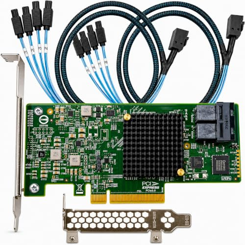LSI MegaRAID SAS 9341-8i RAID Controller Card, PCIe 3.0 x8, 12Gb/s SAS/SATA, 8 Internal Ports, RAID 0/1/5/10/50/JBOD, Low Profile, LSI00407