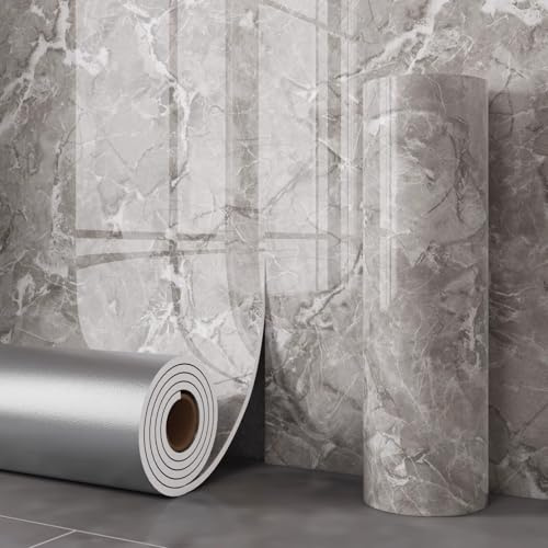 Maritown Self Adhesive Wallpaper 40x300cm Marble Patterned Stick on Tiles Peel and Stick Wall Tiles for Bathroom Kitchen Bedroom