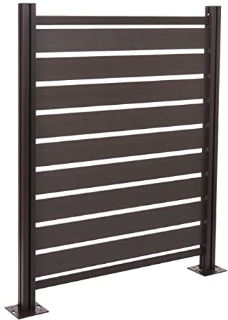 PROREGAL Alu Mülltonnen-Zaun | HxBxT 130x110x6cm | Basiselement Mülltonnenverkleidung | Anthrazit | Holzoptik erweiterbar