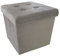 Style home Sitzhocker mit Stauraum, Faltbare Sitzbank Sitztruhe Fußablage aus Samt, gepolstert Sitzwürfel Fußhocker Aufbewahrungsbox mit Deckel, für Wohnzimmer Schlafzimmer, 38*38*38 cm (Hellgrau)