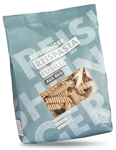 REISHUNGER Glutenfreie Fusilli Reispasta aus Vollkornreis (10 x 400 g) - Auch als Spaghetti & Penne, als Probiersets und in vielen Größen erhältlich - Auch bei Zöliakie geeignet