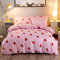 Erdbeer-Bettwäsche-Set, Doppelbett-Bettwäsche-Set für Kinder, Mädchen, niedlicher Bettdeckenbezug mit 2 Kissenbezügen, tropische Früchte, Mikrofaser, Kawaii-Bettwäsche, Reißverschluss, 3-teilig, Rosa