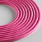 Klartext - Câble textile rond LUMIÈRE pour éclairage, 3 x 0,75 mm, rose, 10 m. Attention : câble terre inclus ! Sécurité maximale contre les chocs.