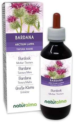 Bardana (Arctium lappa) erba e radici Tintura Madre analcoolica Naturalma - Estratto liquido gocce 200 ml - Integratore alimentare - Vegano