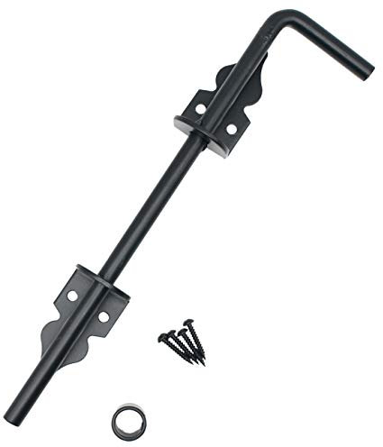 EAI Cane Drop Down Bolt | 12 Inch / 300mm Black Cane Drop Bolt for Gates & Garages - Pack of 1