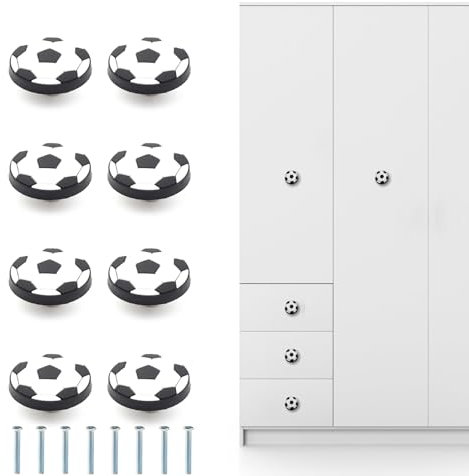 MHwan tiradores cajones, 8 piezas goma blanda anticolisión tiradores cocina, estrellas, luna y nubes pomos y tiradores infantiles, para garantizar la seguridad del bebé (fútbol americano)