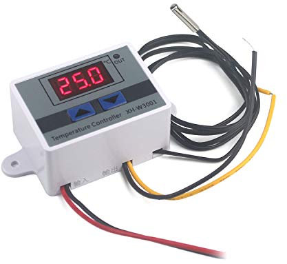 Taikuwu Digital LED Temperature Controller Module, XH-W3001 Thermostat Switch with Waterproof Probe, Programmable Heating Cooling Thermostat (220, Volts)